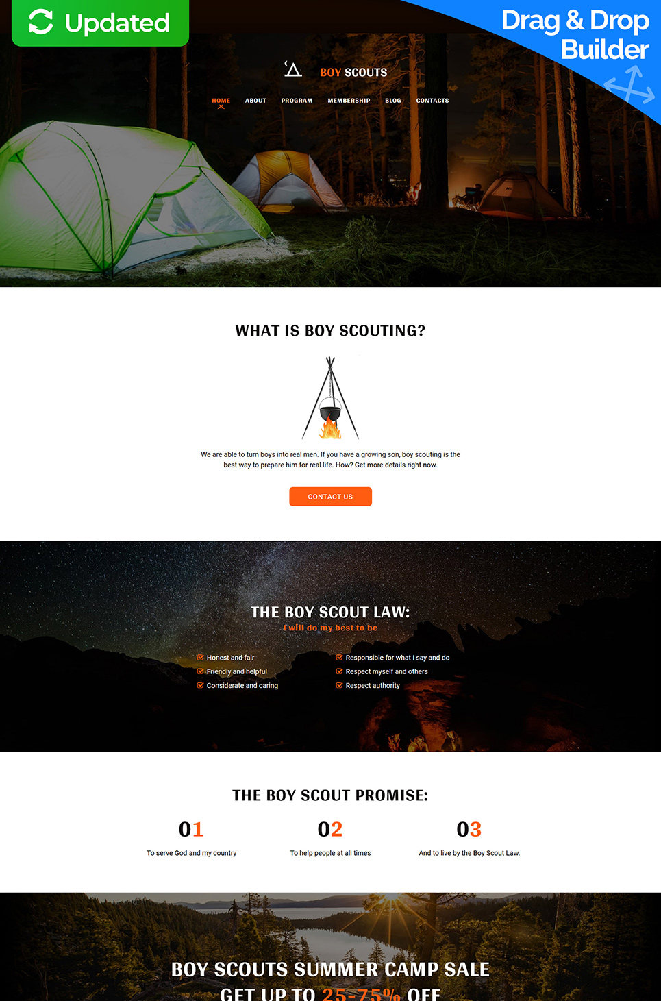 Summer Camp Responsive Moto CMS 3 Template New Screenshots BIG
