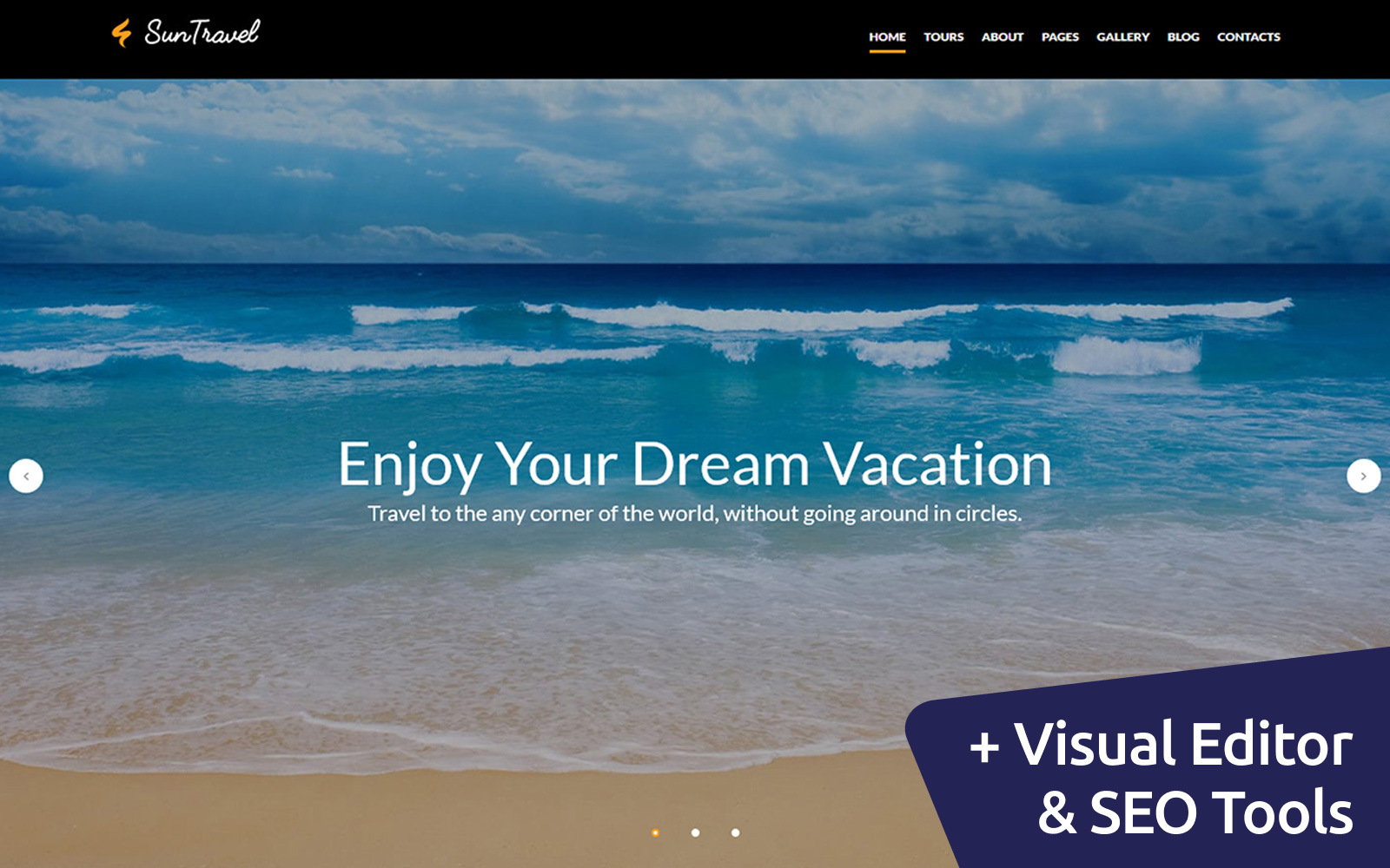 Travel and Tourism Moto CMS 3 Template
