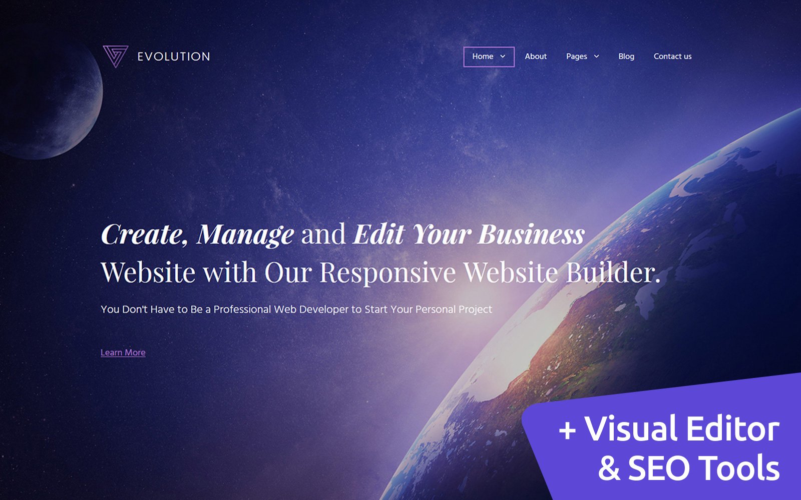 "Evolution" Responsive Moto CMS 3 Template №59995