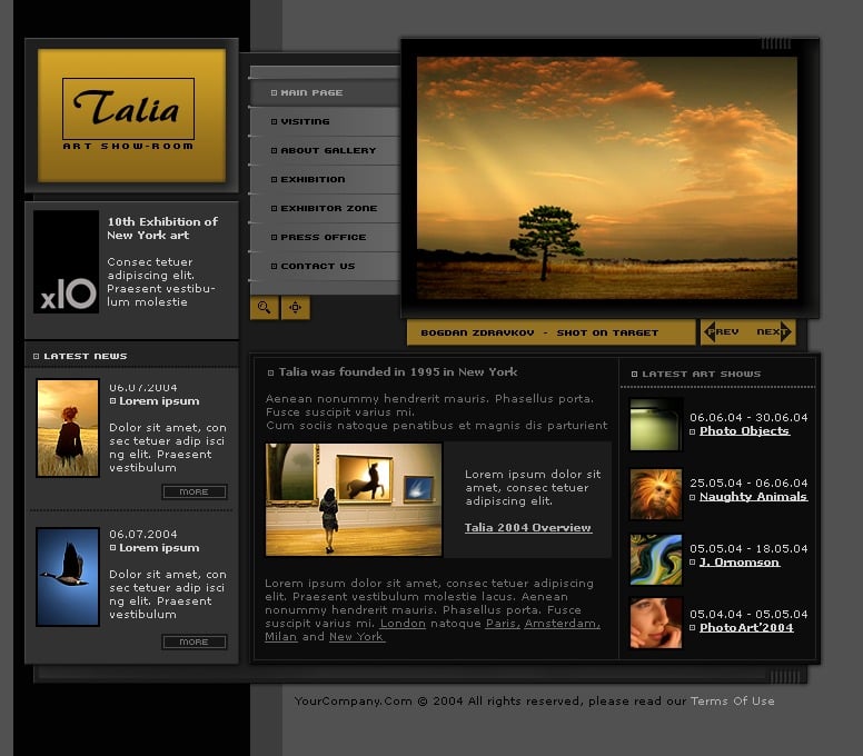 Art Gallery Website Template