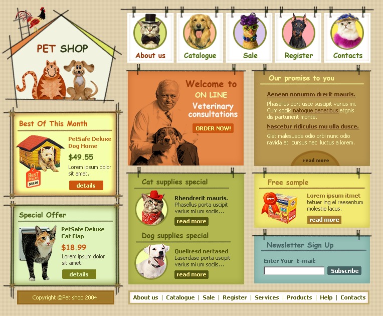 Pet Shop site Template 6023