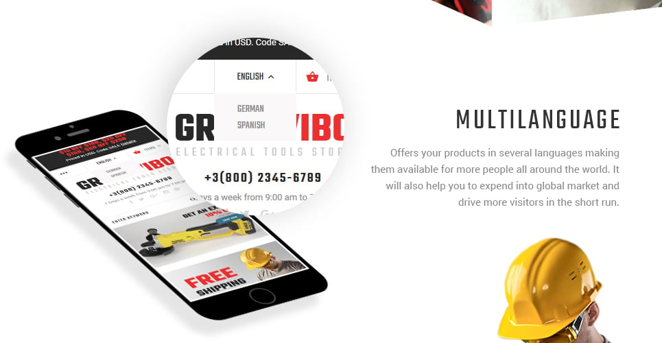  GrailWibo - Electrical Tools Store Magento 2 Theme