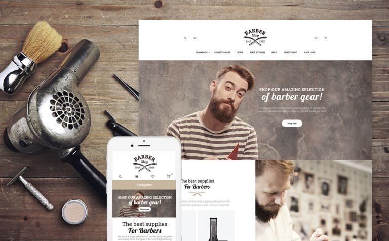BarberShop - Barber Equipment Responsive Responsive Magento Theme Big Screenshot BarberShop - Barber Equipment Responsive Magento Theme New Screenshots BIG