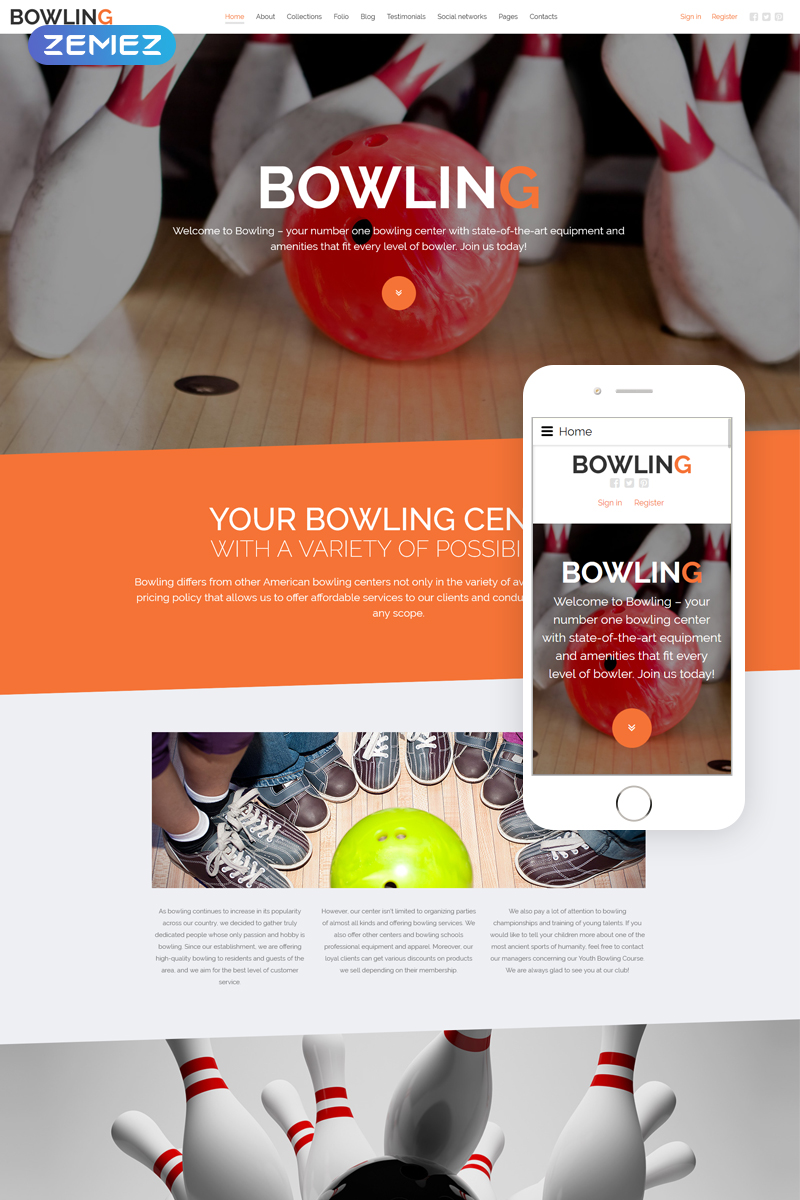 "Bowling" thème Joomla adaptatif #60034