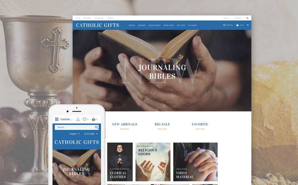 Catholic Gifts OpenCart Template New Screenshots BIG