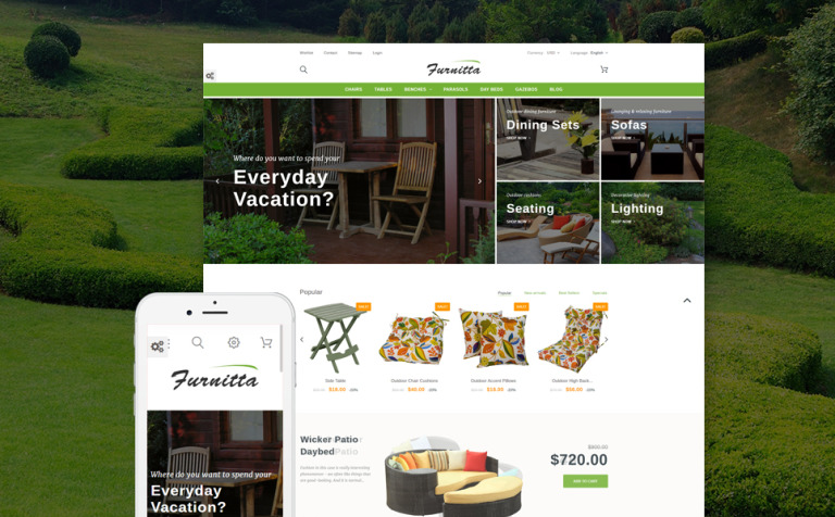 Furnitta - Outdoor Furniture Responsive PrestaShop Theme Big Screenshot Furnitta - Outdoor Furniture PrestaShop Theme New Screenshots BIG