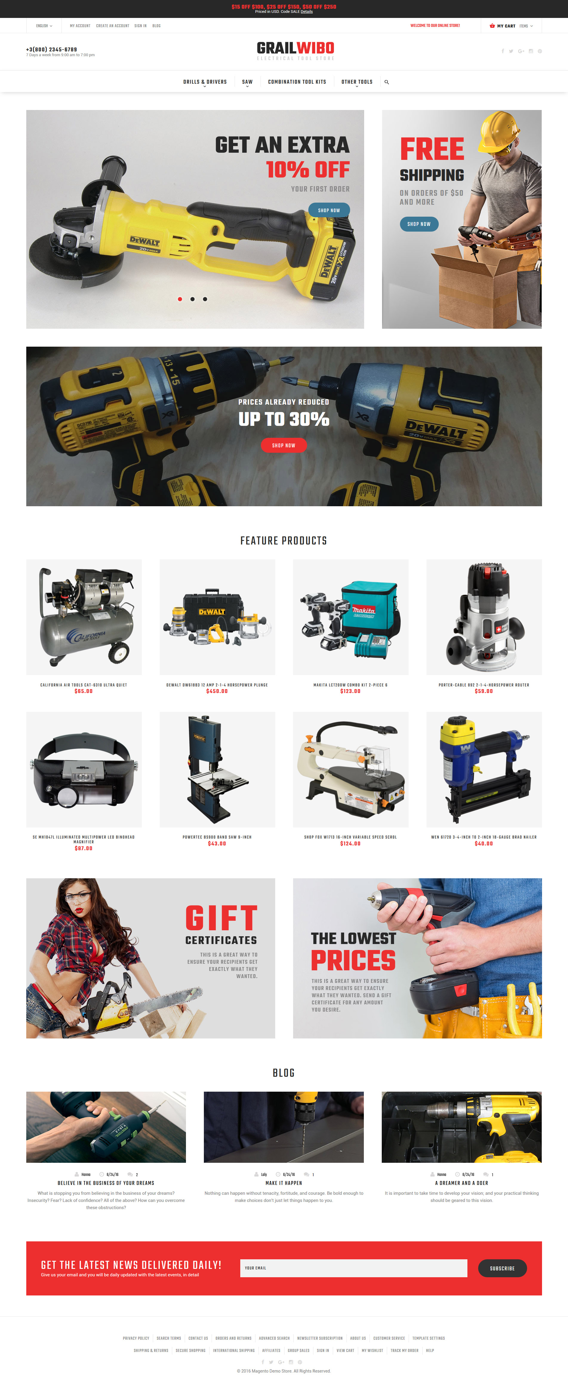 GrailWibo - Electrical Tools Store Magento 2 Theme