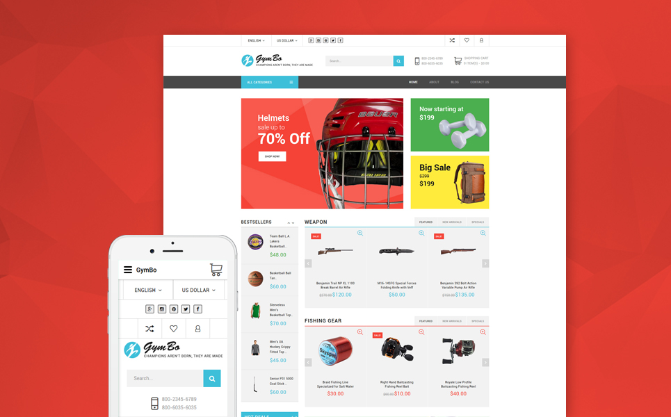 GymBo - Responsive multipurpose OpenCart template + RTL New Screenshots BIG