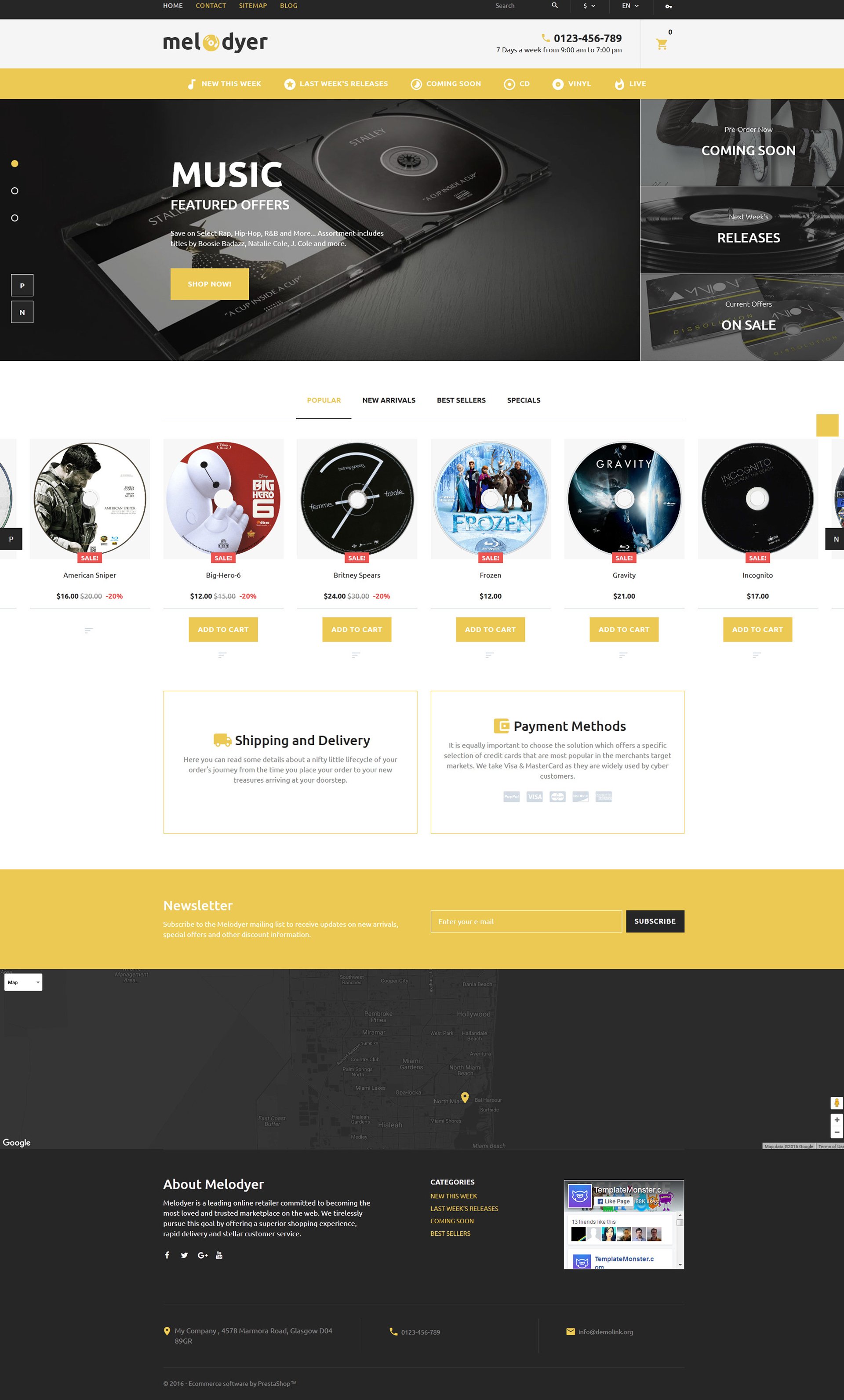 Melodyer - Audio Store Responsive PrestaShop Theme - screenshot