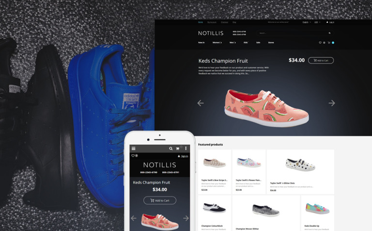 Notillis - Shoe Store Responsive Bootstrap Magento Template Big Screenshot Notillis - Shoe Store Responsive Magento Theme New Screenshots BIG