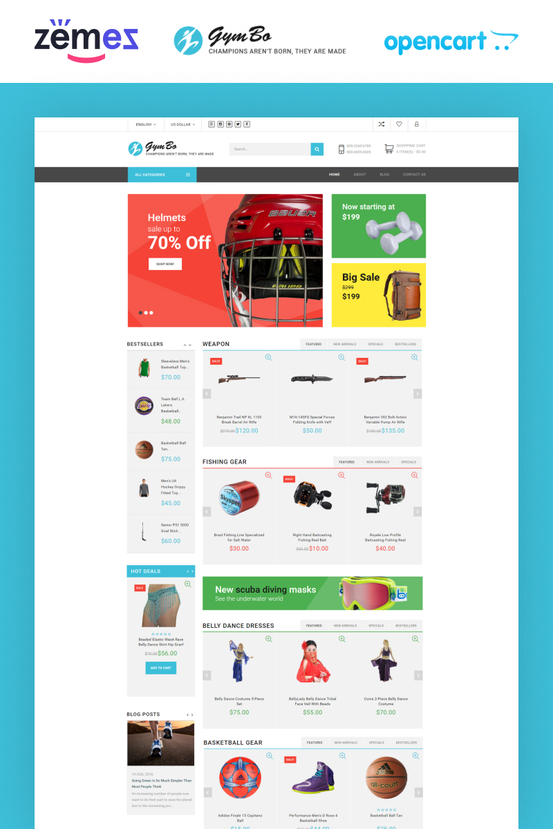 Plantilla OpenCart "GymBo" #60024