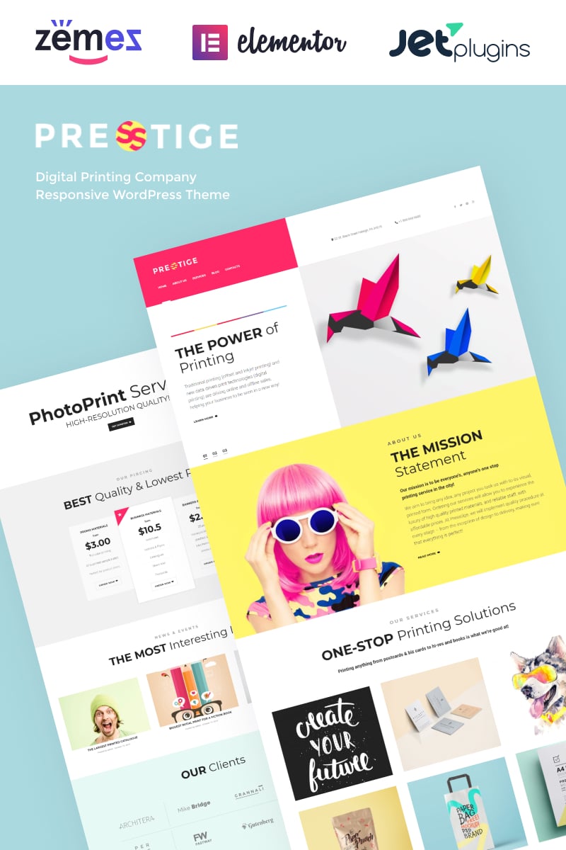 Responsive Presstige - Digital Printing Company Responsive Wordpress #60084