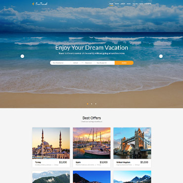 Sun Travel - Travel Agency Online Website Template 