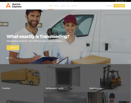 AuroraExpress - Transportation Company Responsive WordPress Theme