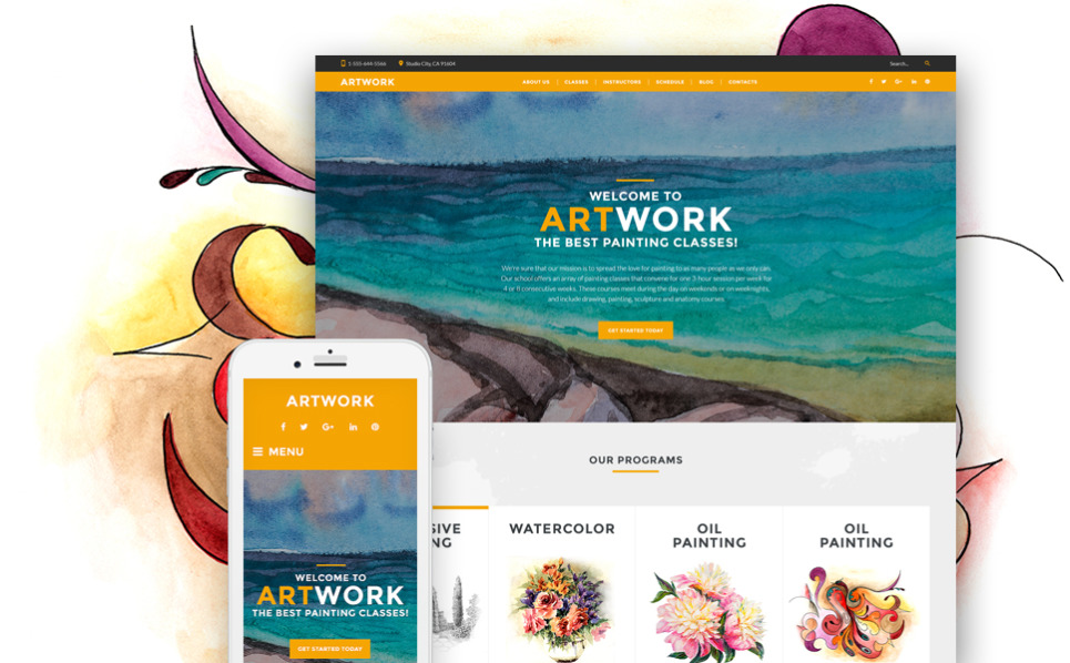 Art School Responsive WordPress Theme 60115
