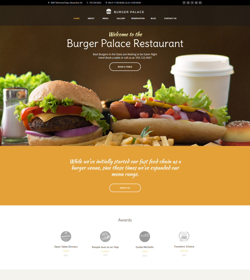 Fast Food Restaurant WP Theme