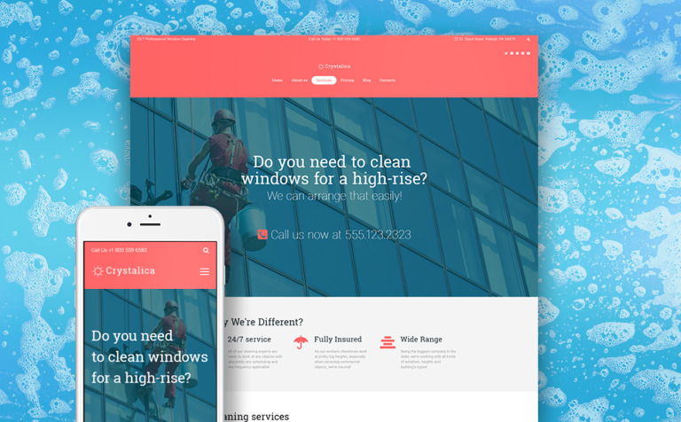 Crystalica - Window Cleaning Responsive WordPress Theme Big Screenshot Crystalica - Window Cleaning WordPress Theme New Screenshots BIG