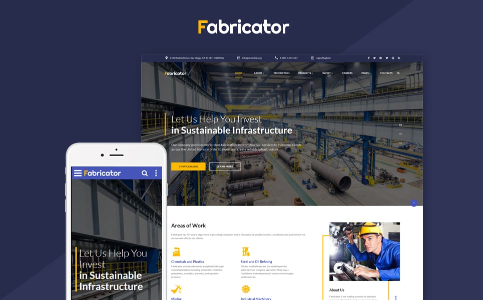 Fabricator - Industrial Company Multipage Website Template New Screenshots BIG