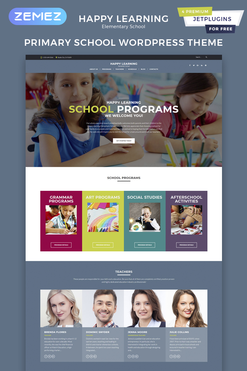 Happy Learning - Primary School WordPress Theme New Screenshots BIG