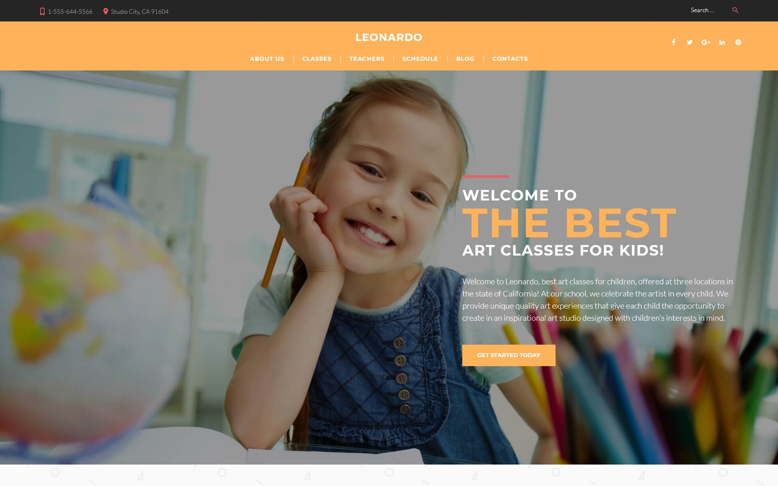 "Leonardo Art School for Children" Responsive WordPress thema №60116
