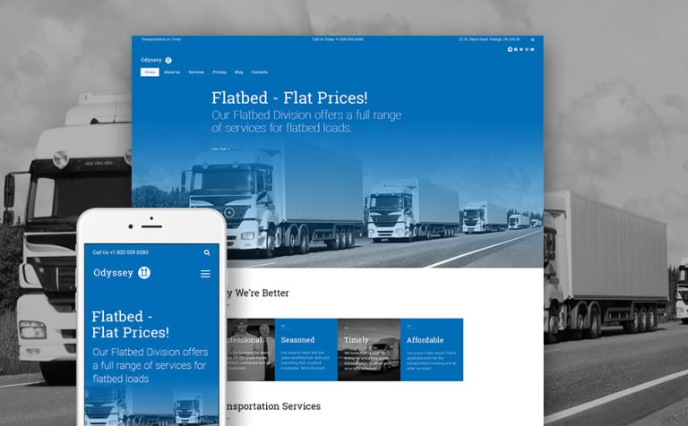 Odyssey - Transportation, Trucking & Logistics Responsive WordPress Theme Big Screenshot Odyssey - Transportation, Trucking & Logistics WordPress Theme New Screenshots BIG