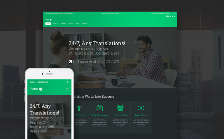 Penn - Translation Agency WPML ready WordPress Template Big Screenshot Penn - Translation Agency WordPress Theme New Screenshots BIG