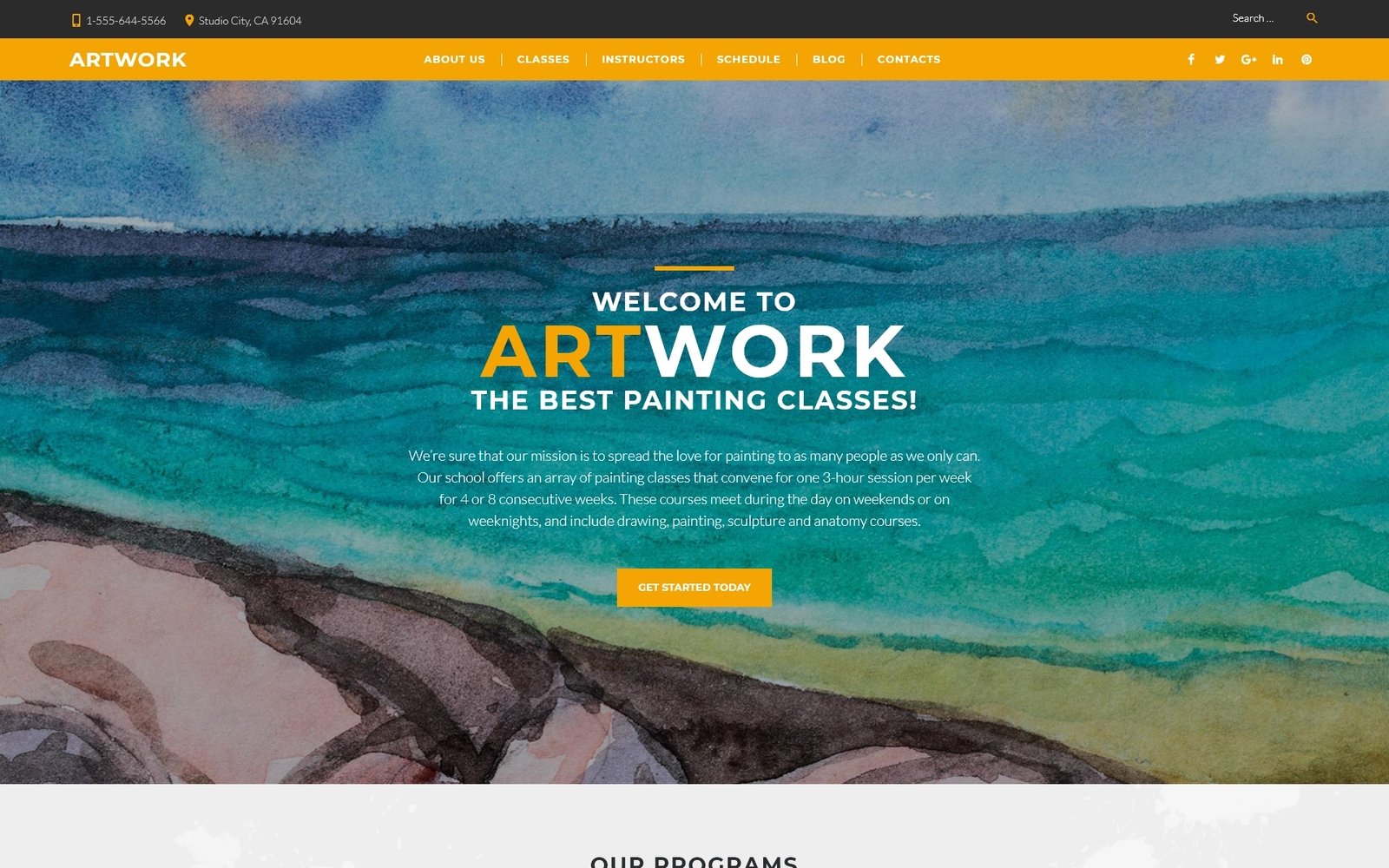 Responsive WordPress thema over Kunst School №60115