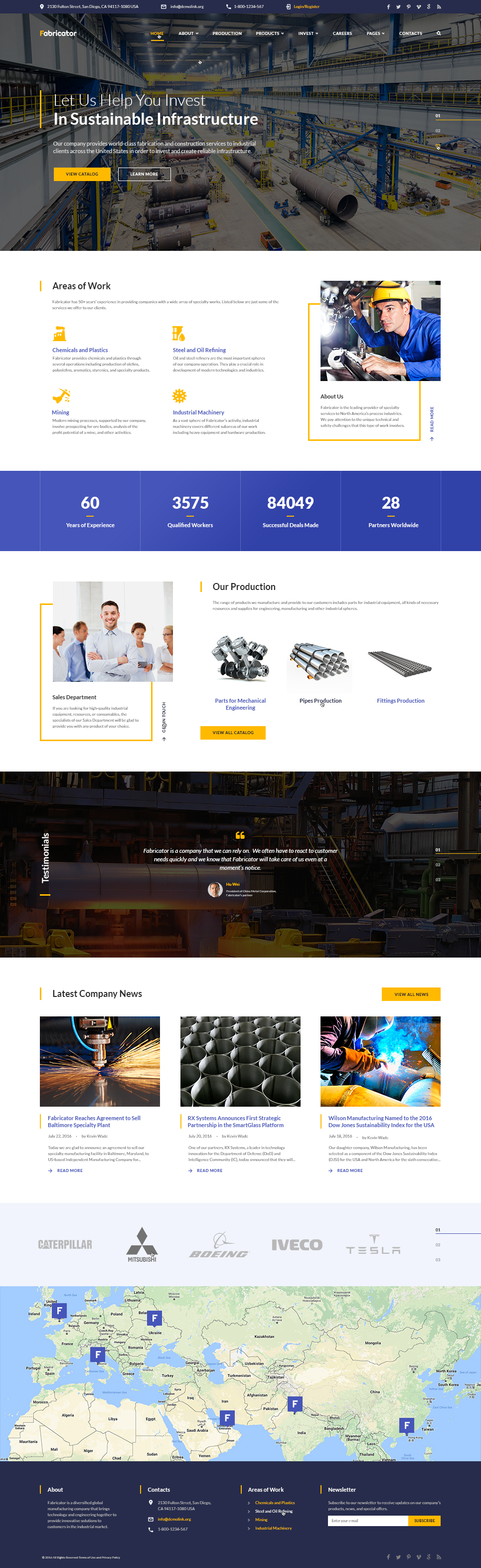 Reszponzív Fabricator - Industrial Company Multipage Weboldal sablon 60101