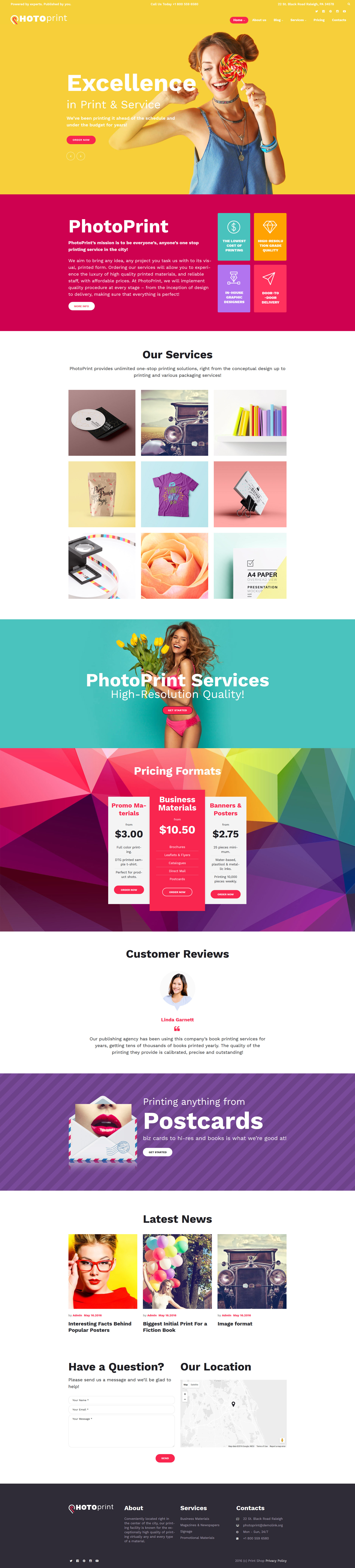 Tema De WordPress "PhotoPrint - Print Shop Responsive" #60122