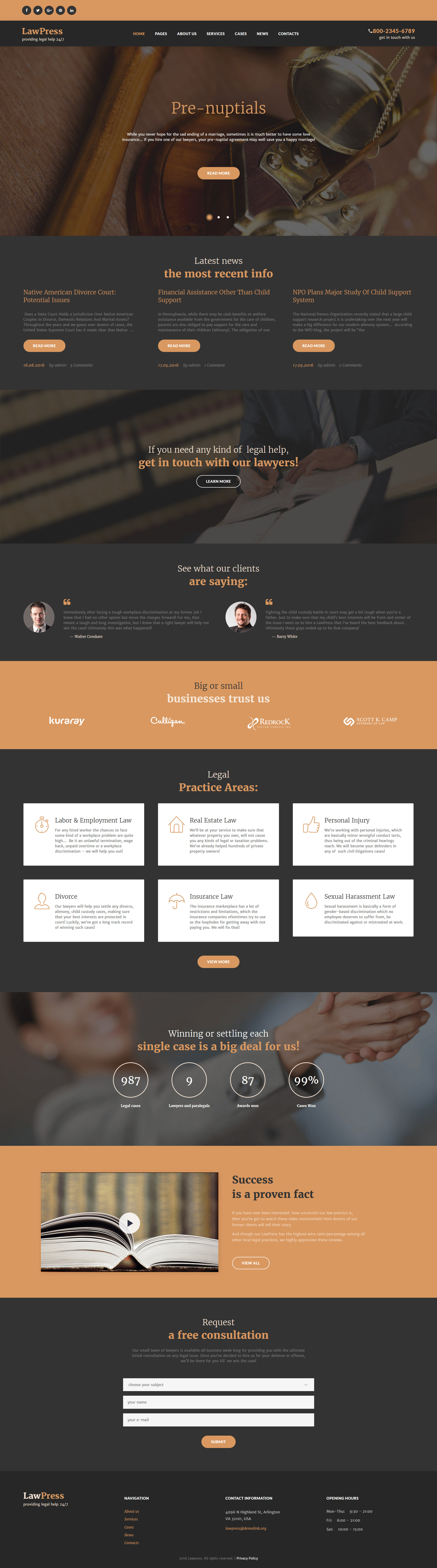 WordPress Theme namens "LawPress - Law Firm Responsive" #60126