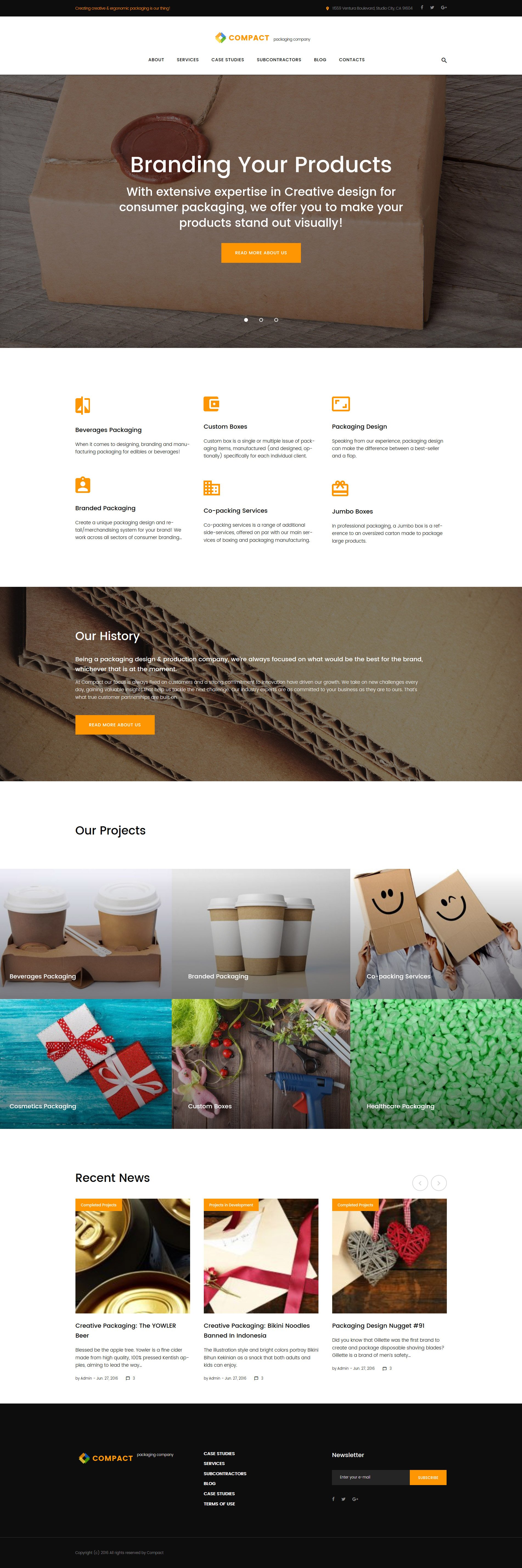 Compact - Packaging Company WordPress Theme New Screenshots BIG