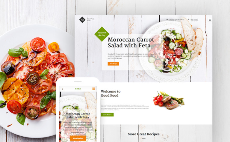 Good Food Bootstrap Website Theme Big Screenshot Good Food Website Template New Screenshots BIG