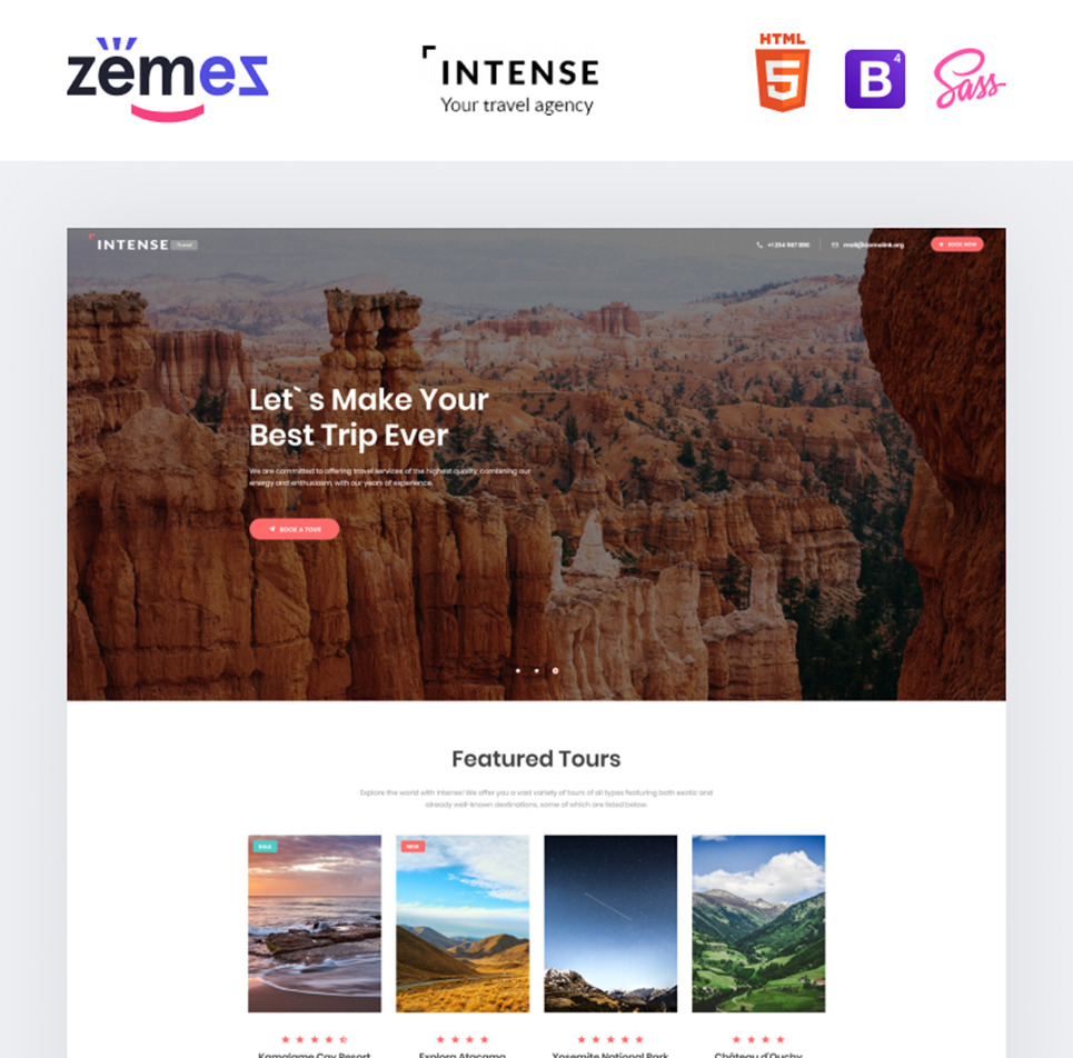 Intense Travel Agency Premium Landing Page Template Big Screenshot Intense Travel Agency Landing Page Template New Screenshots BIG
