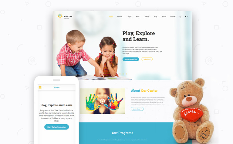 Kids Tree Bootstrap Website Template Big Screenshot Kids Tree Website Template New Screenshots BIG