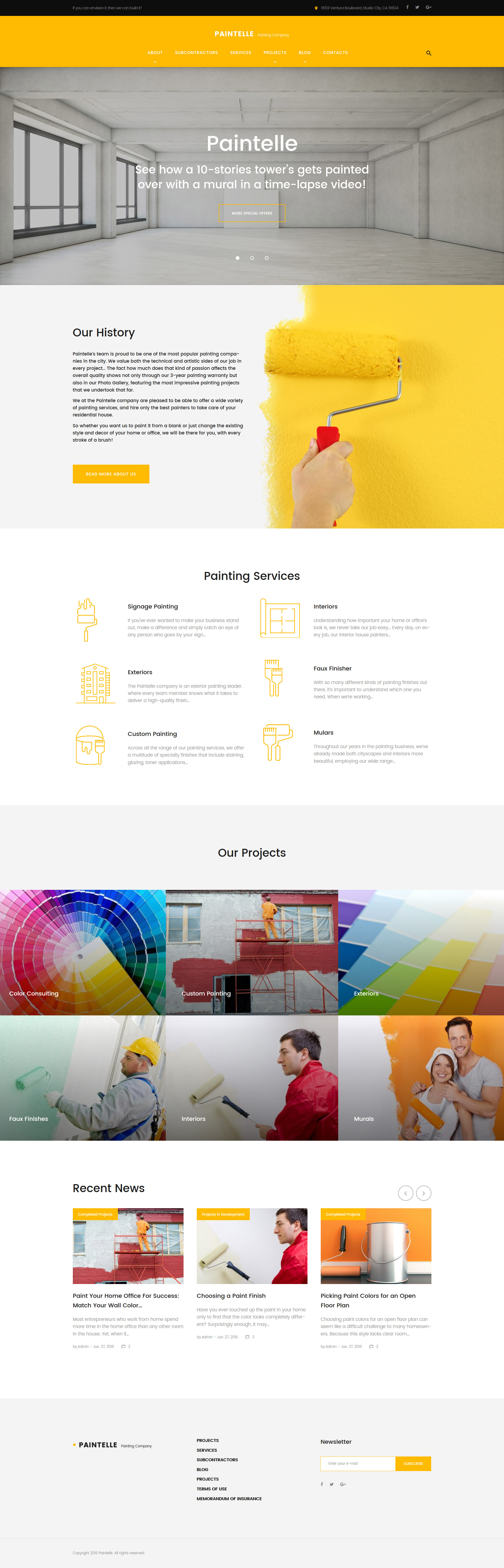Paintelle - Painting Company WordPress Theme New Screenshots BIG