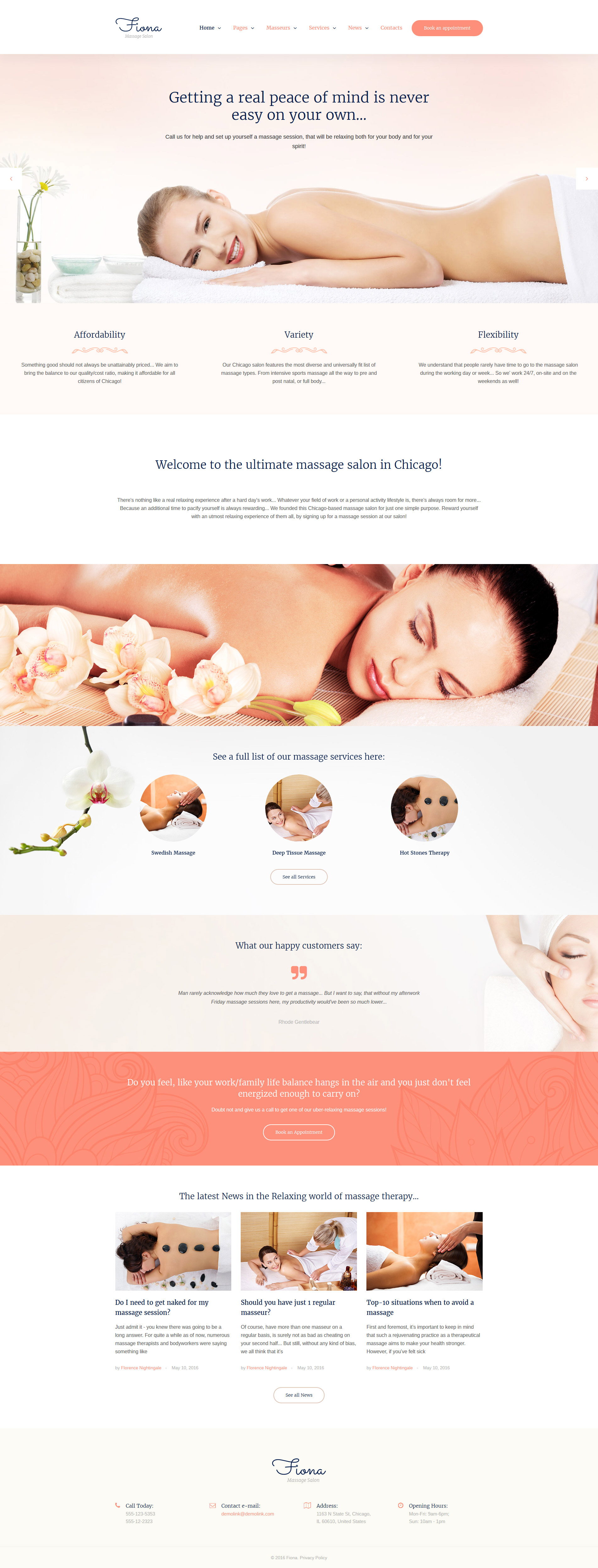 Responsive Masaj Salonu Web Sitesi #61173 - Ekran resmi