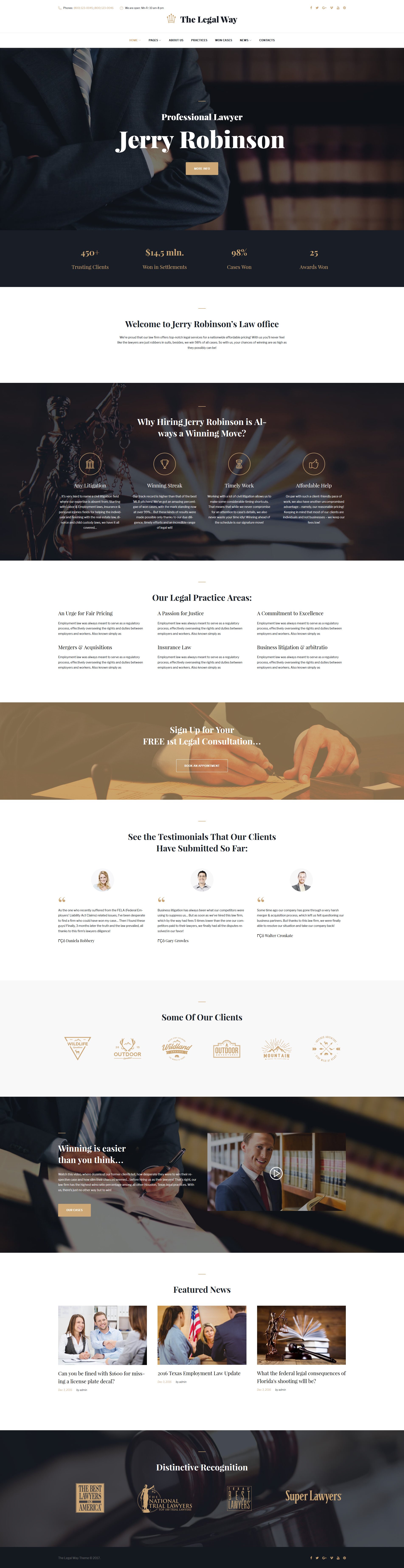 Responsive The Legal Way - Lawyer & Attorney Wordpress #61148