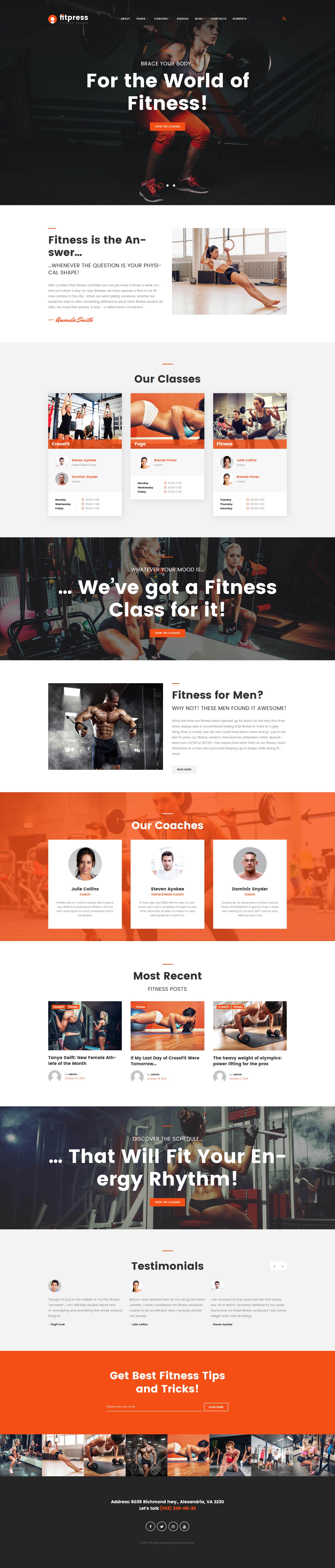 Responsywny motyw WordPress Fitpress - Fitness & Gym #61153