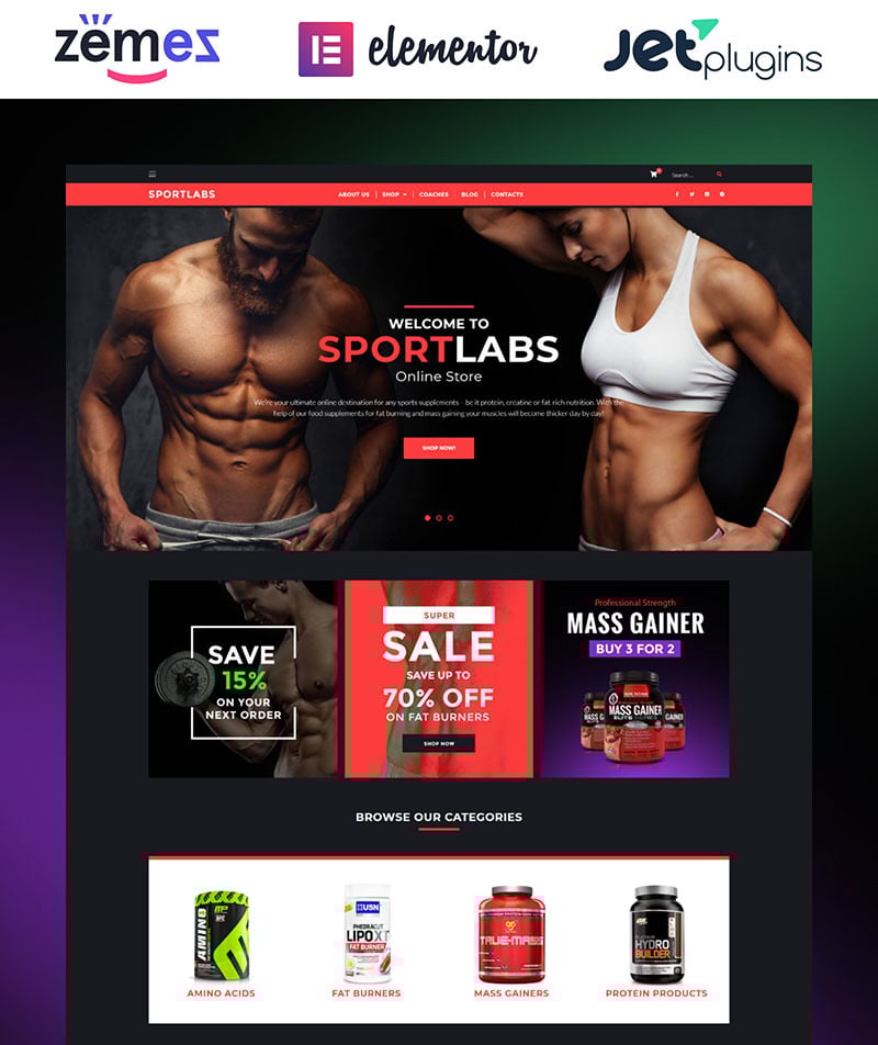 SportLabs Responsive WooCommerce Theme Big Screenshot SportLabs WooCommerce Theme New Screenshots BIG