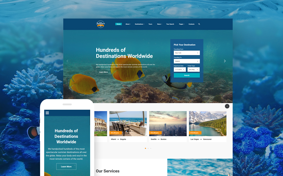 Summer Trip Website Template New Screenshots BIG