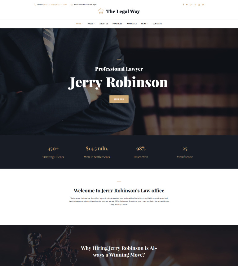 The Legal Way - Lawyer & Attorney WordPress Theme