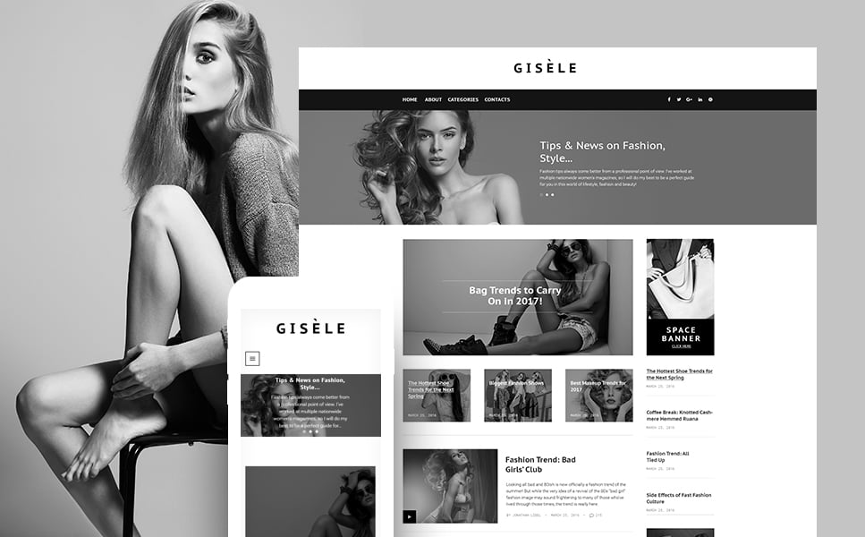 Шаблон Gisele для блога о моде #61146
