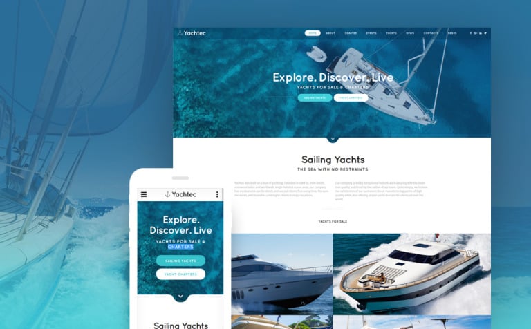 Yachtec Bootstrap Website Theme Big Screenshot Yachtec Website Template New Screenshots BIG