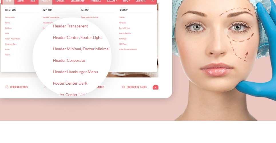 web semantic page data Clinic  Website Plastic Visage Surgery Template