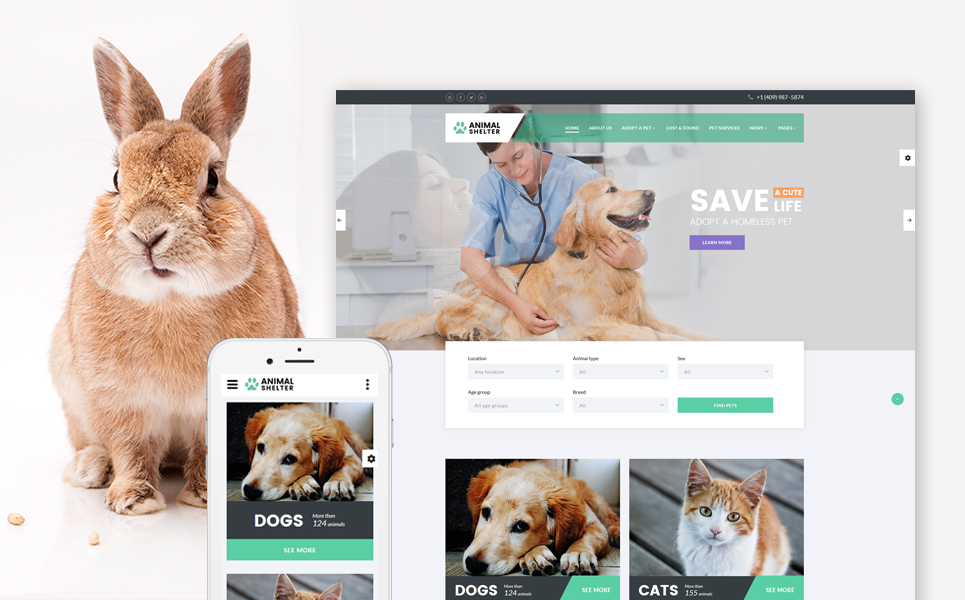 Animal Shelter - Animal Care Responsive Website Template New Screenshots BIG