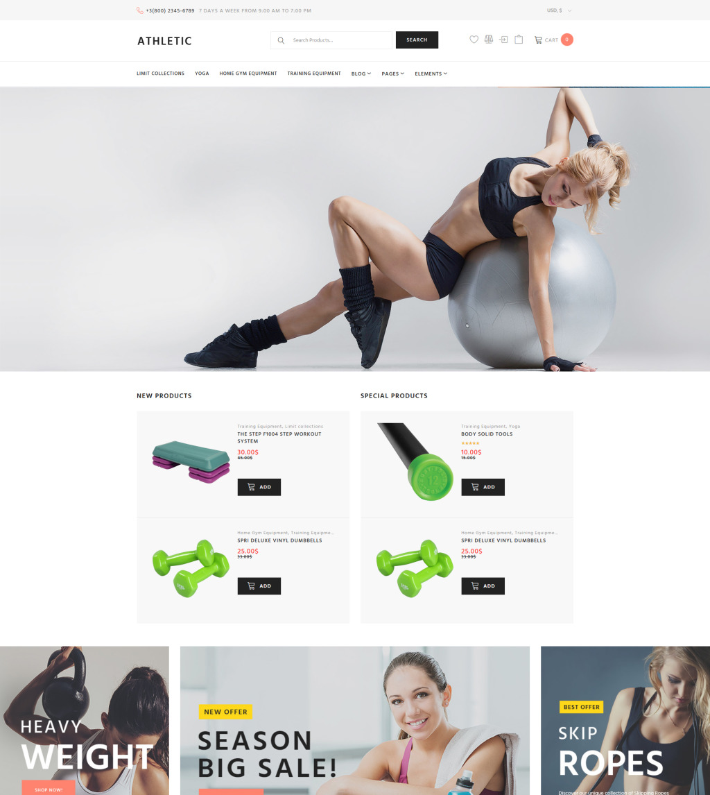 Demo Preview for Athletic Sports Store Theme 61271