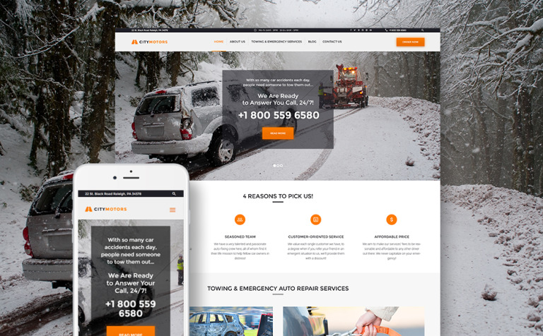 CityMotors - Auto Towing Company Responsive WordPress Theme Big Screenshot CityMotors - Auto Towing Company WordPress Theme New Screenshots BIG