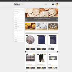 Collectible Coins & Supplies Bootstrap Shopify Template #61284