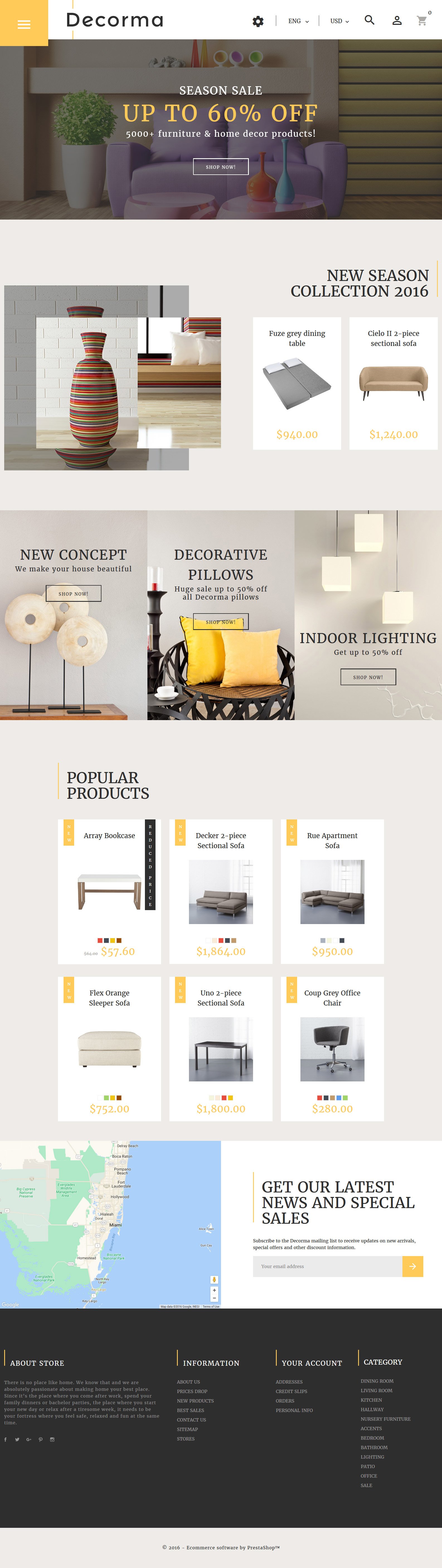 Decorma - Furniture Responsive PrestaShop Theme - screenshot