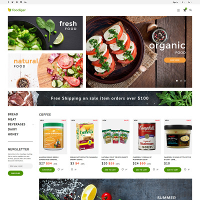 Foodiger - Grocery Store PrestaShop Theme